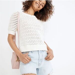 Madewell Atwater Crochet Sweater Tee